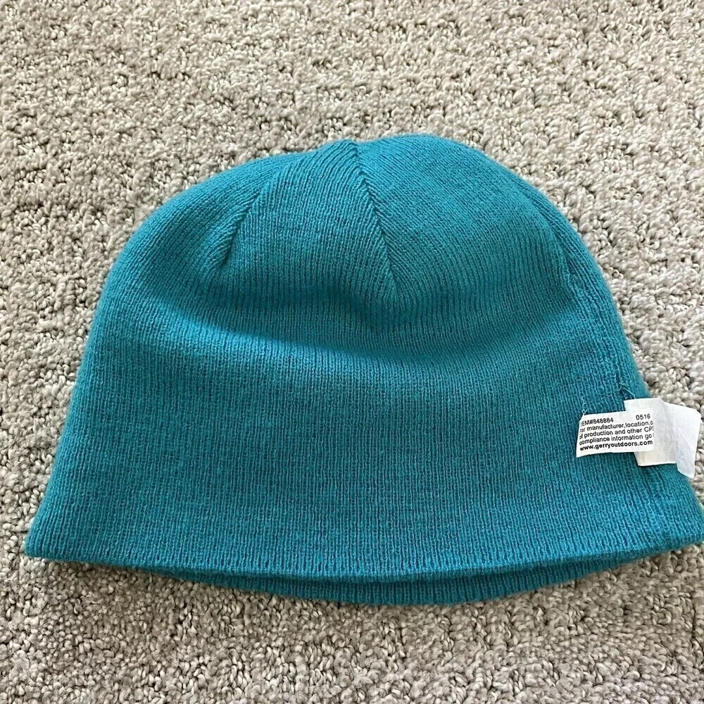 Gerry Turquoise Gray Beanie Hat Boys Girls Snow Winter Outdoor Fall Lightweight